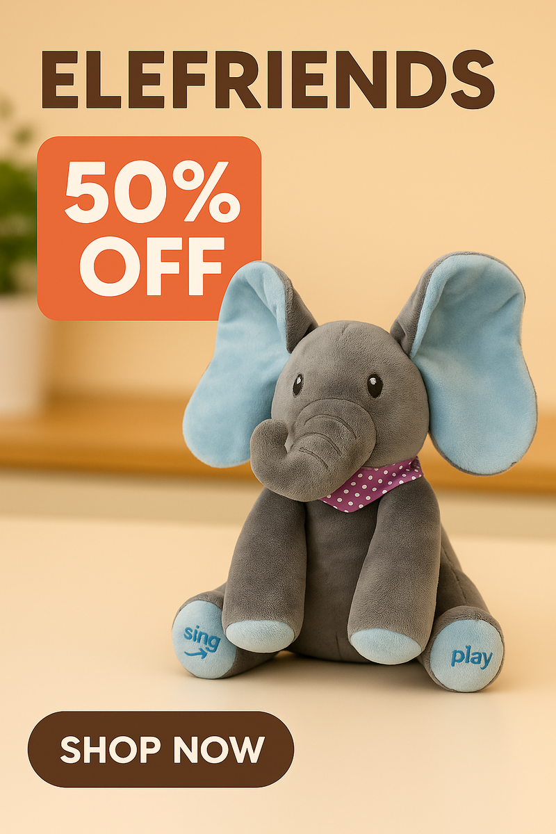 Peek-a-Boo Musical Elephant | Soft, Safe & Adorable for Babies
