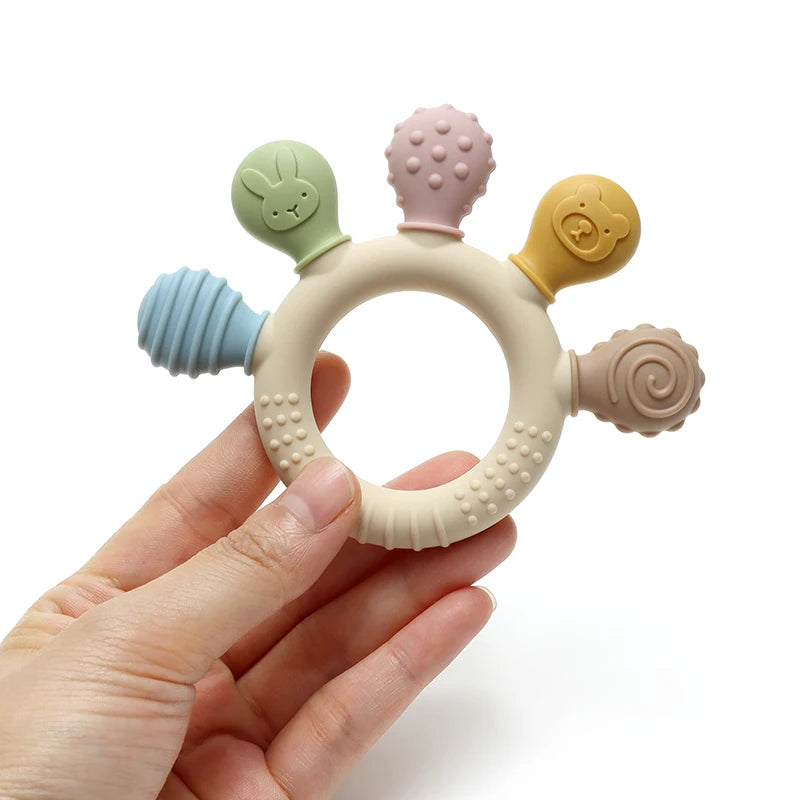 Silicone Baby Teether Ring – Safe for Teething Relief
