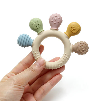 Silicone Baby Teether Ring – Safe for Teething Relief