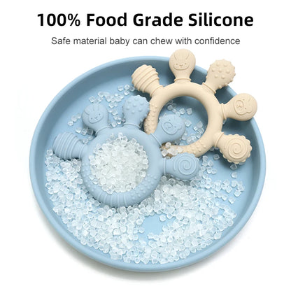 Silicone Baby Teether Ring – Safe for Teething Relief