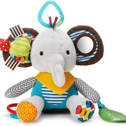 Plush Elephant Rattle – Montessori Sensory Toy for Babies