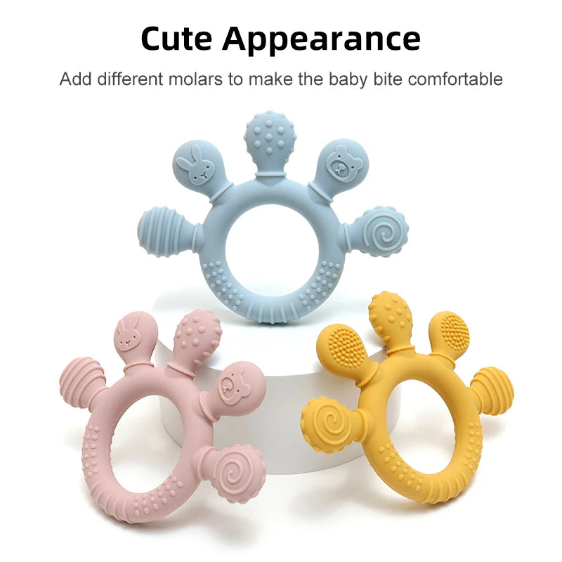 Silicone Baby Teether Ring – Safe for Teething Relief