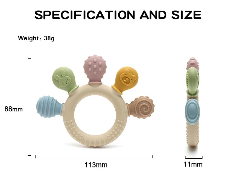 Silicone Baby Teether Ring – Safe for Teething Relief